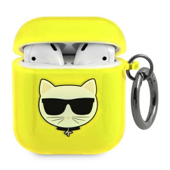 Karl Lagerfeld Choupette Head - Étui pour Airpods (jaune fluo)