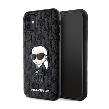 Karl Lagerfeld NFT Saffiano Monogram Ikonik - Etui iPhone 11 (Czarny)