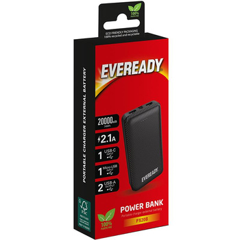 Eveready PX20B - Powerbank 20000 mAh 2x USB-A (Noir)