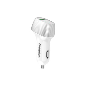 Energizer Ultimate - USB-C & USB-A 38W PD + QC3.0 Autoladegerät (Weiß / Silber)