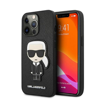 Karl Lagerfeld Saffiano Ikonik Patch - Etui iPhone 13 Pro (czarny)