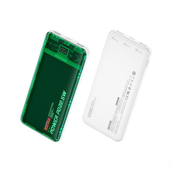 WEKOME WP-353 Vanguard sorozat - Power bank 10000 mAh PD 20W + QC 22.5W (zöld / átlátszó)