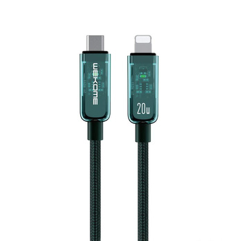 WEKOME WDC-181 Vanguard Series - Kabel połączeniowy USB-C do Lightning Super Fast Charging PD 20W 1 m (Zielony)