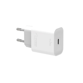 PURO Mini rychlá cestovní nabíječka - USB-C Power Delivery 20W rychlá cestovní nabíječka (bílá)