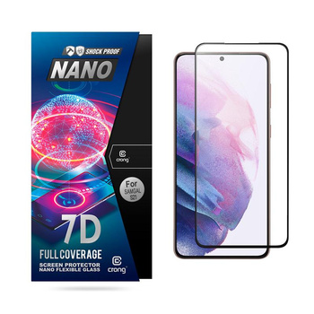 Crong 7D Nano Flexible Glass - Non-breakable 9H hybrid glass for the entire screen of Samsung Galaxy S21