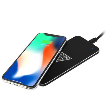 Guess Wireless Charging Base - Univerzális vezeték nélküli induktív töltő, 5 W, 1 A (fekete)