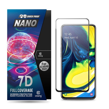 Crong 7D Nano Flexible Glass - Szkło hybrydowe 9H na cały ekran Samsung Galaxy A80 / A90