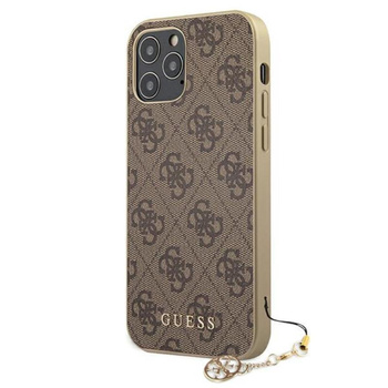 Guess 4G Charms Collection - Etui iPhone 12 / iPhone 12 Pro (brązowy)