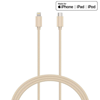 Kanex DuraBraid - USB-C (Power Delivery) to Lightning MFi Connection Cable 1.2 m (Gold)