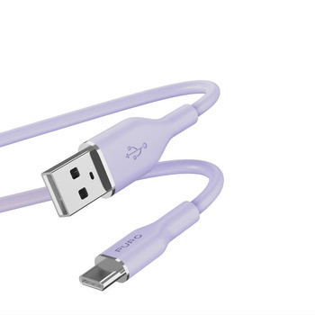 PURO ICON Soft Cable - kabel USB-A na USB-C 1,5 m (Tech Lavender)