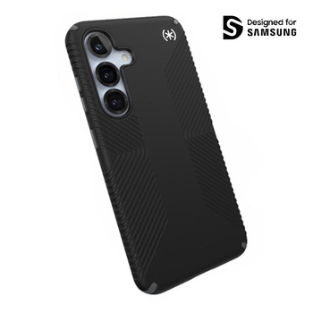 Speck Presidio2 Grip - Samsung Galaxy S25 / S24 Case (Black/Slate Grey/White)