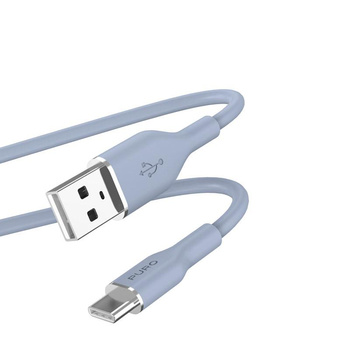 PURO ICON Soft Cable - kabel USB-A na USB-C 1,5 m (prášková modrá)