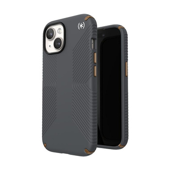 Speck Presidio2 Grip - pouzdro pro iPhone 15 (Charcoal Grey / Cool Bronze / White)