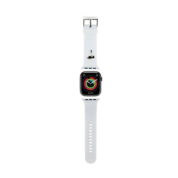 Karl Lagerfeld 3D gumi Karl Head NFT - szíj Apple Watch 42/44/45/49 mm-es órához (fehér)