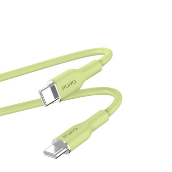 PURO ICON Soft Cable - USB-C to USB-C cable 1.5 m (Matcha Green)