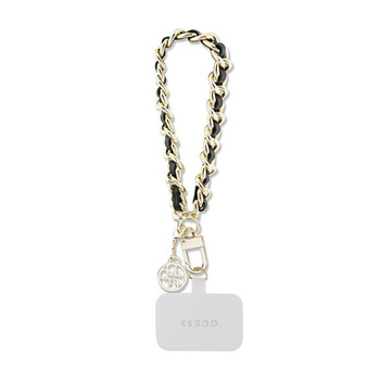 Guess Universal Hand Strap Saffiano Chain 4G Charm - Universal Phone Strap (Black)