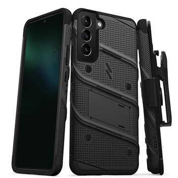 ZIZO BOLT Series - Étui blindé pour Samsung Galaxy S22+ avec écran en verre 9H + étui avec support (noir)