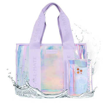 Case-Mate Soap Bubble Beach Tote with Phone Pouch - Sac étanche avec étui pour smartphone, pour toutes les occasions (Iridescent)