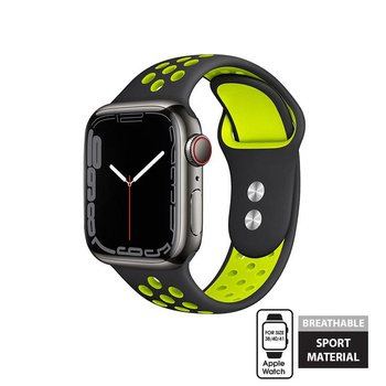 Crong Duo Sport - Strap for Apple Watch 38/40/41/42 mm (black/lime)