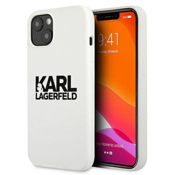 Karl Lagerfeld Silicone Stack Logo - Etui iPhone 13 mini (biały)