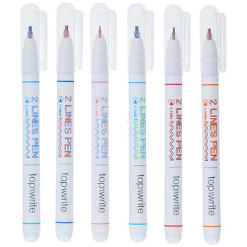 Topwrite - Set de stylos à bille double ligne 6 pièces