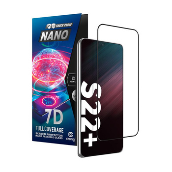 Crong 7D Nano Flexible Glass - 9H hybridní sklo pro celý displej telefonu Samsung Galaxy S22+