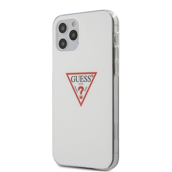 Guess Triangle Logo - pouzdro pro iPhone 12 / iPhone 12 Pro (bílé)