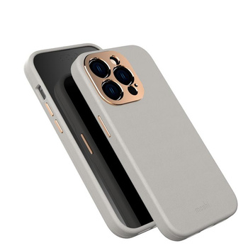 Moshi Napa Slim MagSafe - Leather Case for iPhone 14 Pro (Serene Gray)
