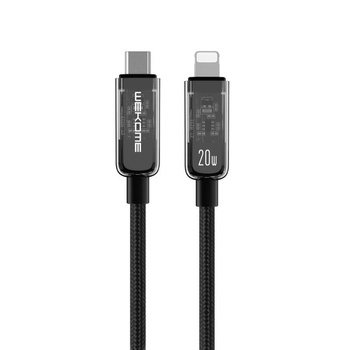 WEKOME WDC-181 Vanguard sorozat - USB-C Lightning Super Fast Charging PD 20W csatlakozókábel 1,2 m (fekete)