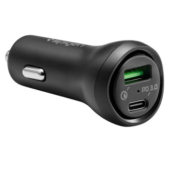 Spigen Steadiboost F31QC - USB-C 27W PD és USB-A 18W QC3.0 autós töltő (fekete)