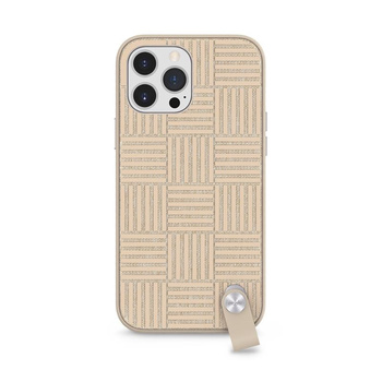 Moshi Altra - tok levehető zsinórral iPhone 13 Pro Max (antibakteriális NanoShield™) (Sahara Beige)