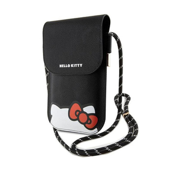 Hello Kitty Leather Hiding Kitty Cord - Torebka na telefon (czarny)