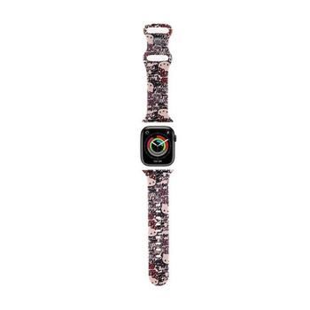 Hello Kitty Silikonové značky Graffiti - řemínek pro Apple Watch 38/40/41 mm (růžová)