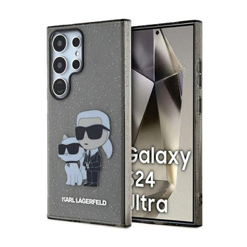 Karl Lagerfeld IML Glitter Karl & Choupette - pouzdro pro Samsung Galaxy S24 Ultra (černé)