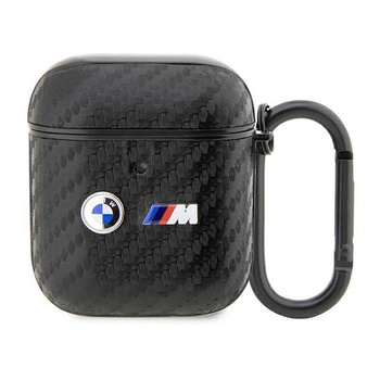 BMW Carbon Double Metal Logo - AirPods 1/2 gen Case (Black)