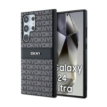 DKNY Leather Mono Stripe & Metal Logo - Samsung Galaxy S24 Ultra Case (black)