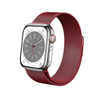 Crong Milano Steel - Bracelet en acier inoxydable pour Apple Watch 38/40/41/42 mm (rouge)