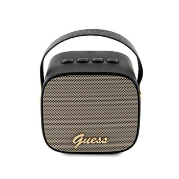 Guess Mini Bluetooth Speaker 4G Leather Script Logo with Strap - Bluetooth Speaker V5.3 (black)