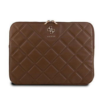 Guess Quilted 4G Sleeve - pouzdro na 13" / 14" notebook (hnědé)