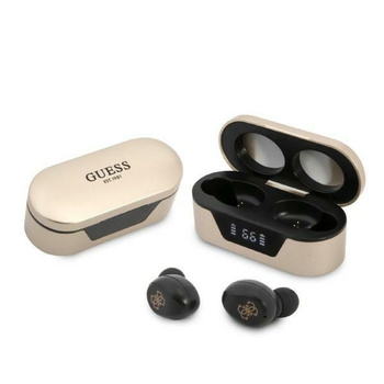 Guess True Wireless Earphones BT5.0 5H - Słuchawki TWS + etui ładujące (złoty)