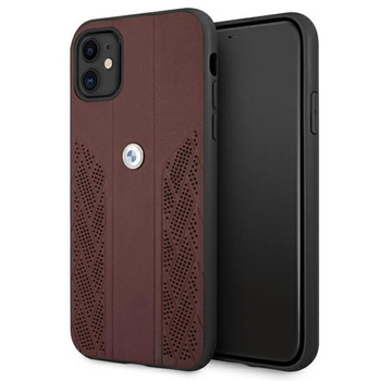 BMW Leather Curve Perforate HC - Étui pour iPhone 11 (rouge)