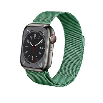 Crong Milano Steel - Bracelet en acier inoxydable pour Apple Watch 44/45/46/49 mm (vert)