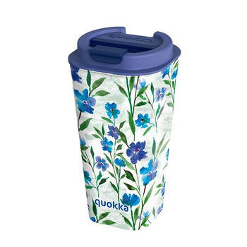 Quokka Vaso Cafe Doble Pared - Tasse en plastique à double paroi 450 ml (Ditsy Bloom)