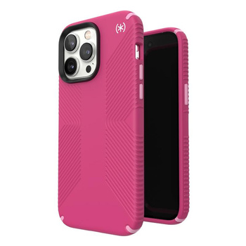 Speck Presidio2 Grip - Rutschfestes Gehäuse für iPhone 14 Pro Max (Digitalpink / Blossompink / Weiß)