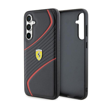 Kovové logo Ferrari Twist - pouzdro pro Samsung Galaxy S23 FE (černé)