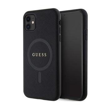 Guess Saffiano MagSafe - pouzdro pro iPhone 11 (černé)