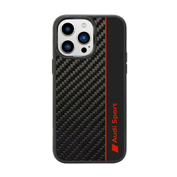 Audi Carbon Fiber Stripe - iPhone 14 Pro tok (fekete)