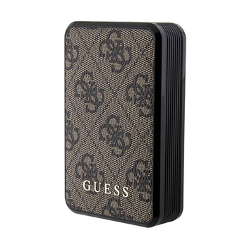 Guess 4G Leather Metal Logo - Power Bank 10000 mAh 18W (hnědá)