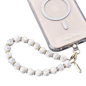 Case-Mate Beaded Phone Wristlet - Universal Phone Lanyard (White Marble)