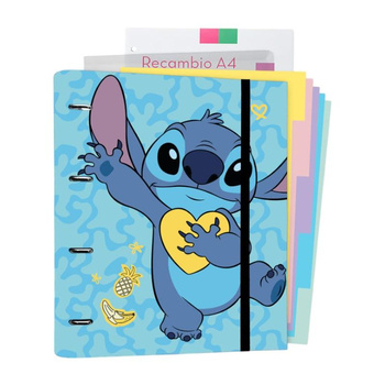 Disney Stitch - Segregator A4 z kartkami z kolekcji Tropical (4 ringi, gumka)